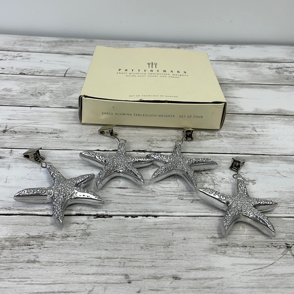 Pottery Barn Other - POTTERYBARN SHELL ALUMINA table cloth weights